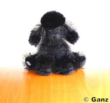 small black stuffed dog